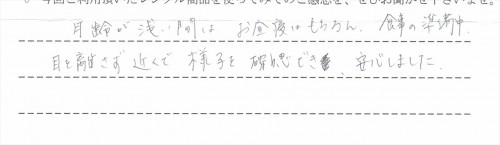 ルシエスオートスウィングのレンタルご利用後のお客様の声
