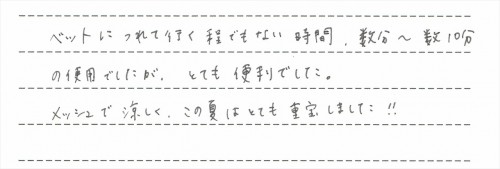 ベビーシッターバランスのレンタルご利用後のお客様の声