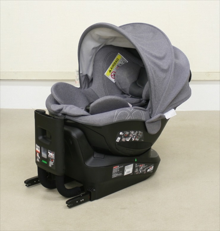 美品 エールベベ クルット4iプレミアム ISOFIX ナチュラルグレーキッズ 