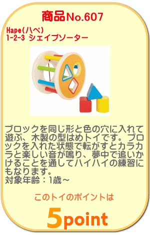 商品No.607 1-2-3 シェイプソーター