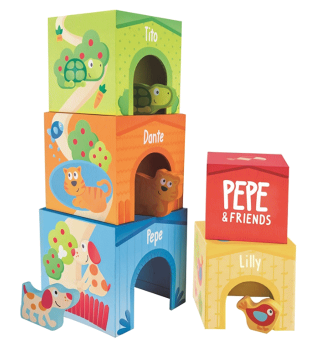 商品No.626 ぺぺとおともだちのスタッキングキューブ E0451A