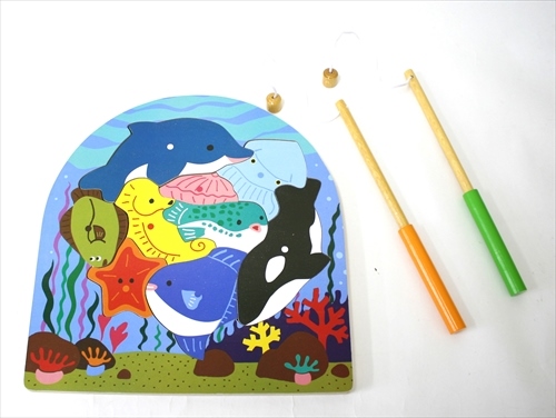 商品No.376 木製パズルシリーズ 2層パズルフィッシング