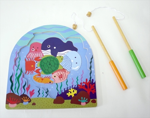 商品No.376 木製パズルシリーズ 2層パズルフィッシング