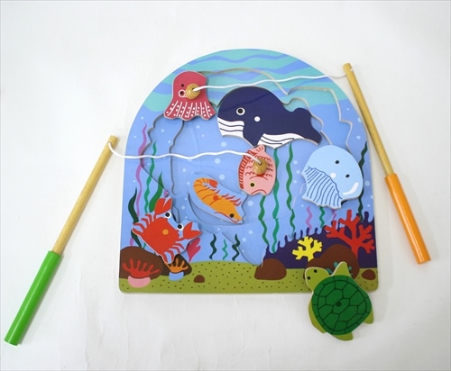 商品No.376 木製パズルシリーズ 2層パズルフィッシング