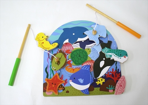 商品No.376 木製パズルシリーズ 2層パズルフィッシング