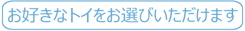 お好きなトイをお選びいただけます