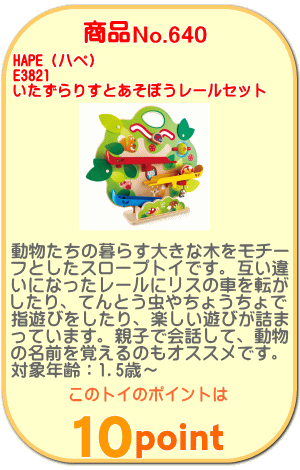 商品No.640 いたずらりすとあそぼうレールセット E3821