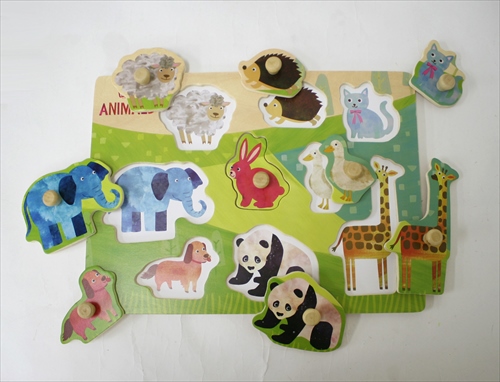 商品No.629 木のパズル なかよしどうぶつ