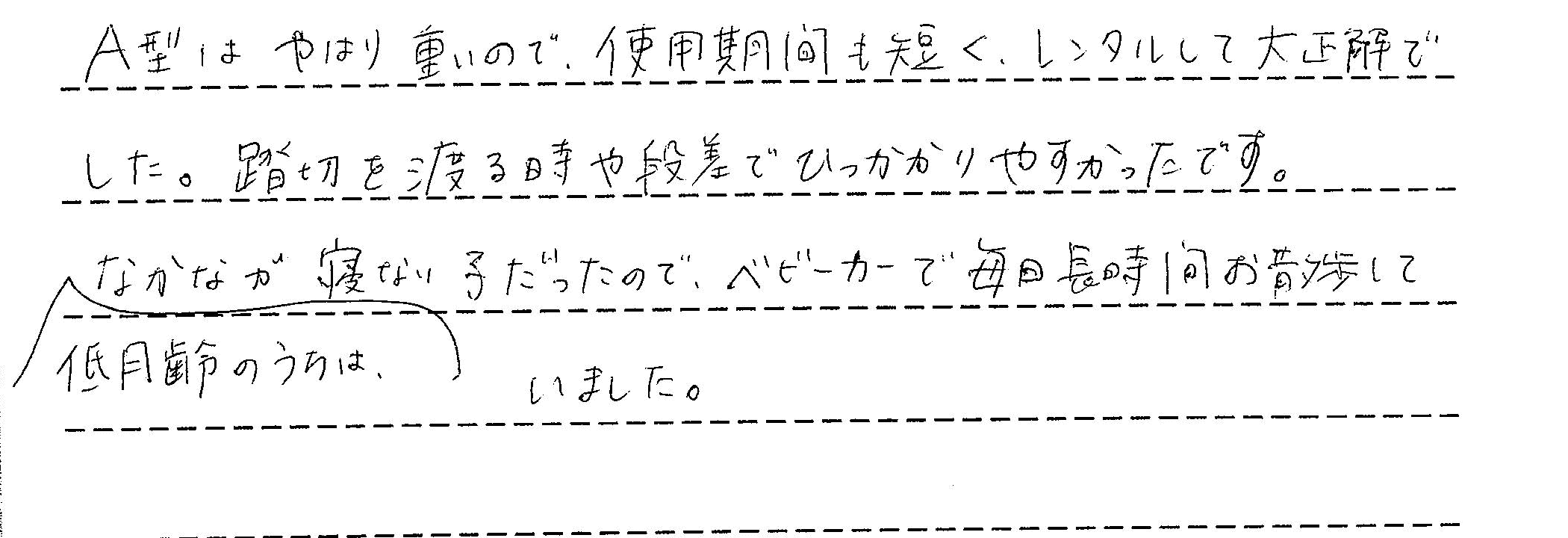 レンタルご利用後のレビュー